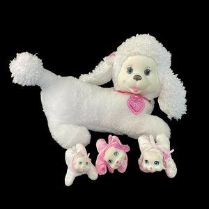 Puppy Surprise Plush White Poodle Dog with 3 Puppies Stacy 2017